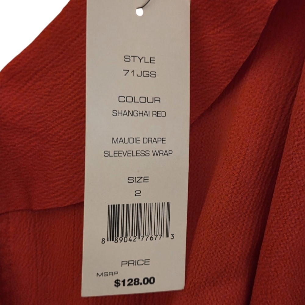 NWT French Connection Maudie Drape Sleeveless Wrap Dress Shanghai Red - Picture 9 of 12
